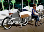 A bicycle is powered by solar energy